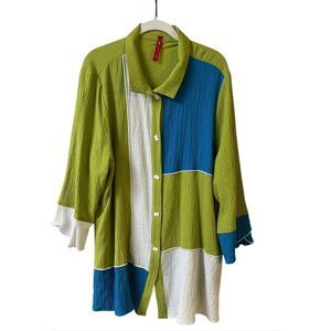 Ic By Connie K color block blouse sz 1X
